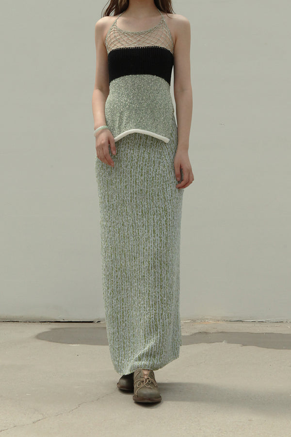 SWAYING/KNIT rear slit straight skirt SW211XZ28
